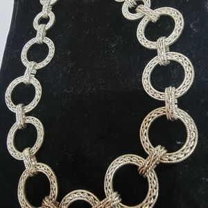 Silver tone circle necklace